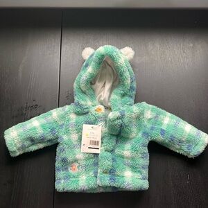Plaid Fleece Baby Jacket with Ears